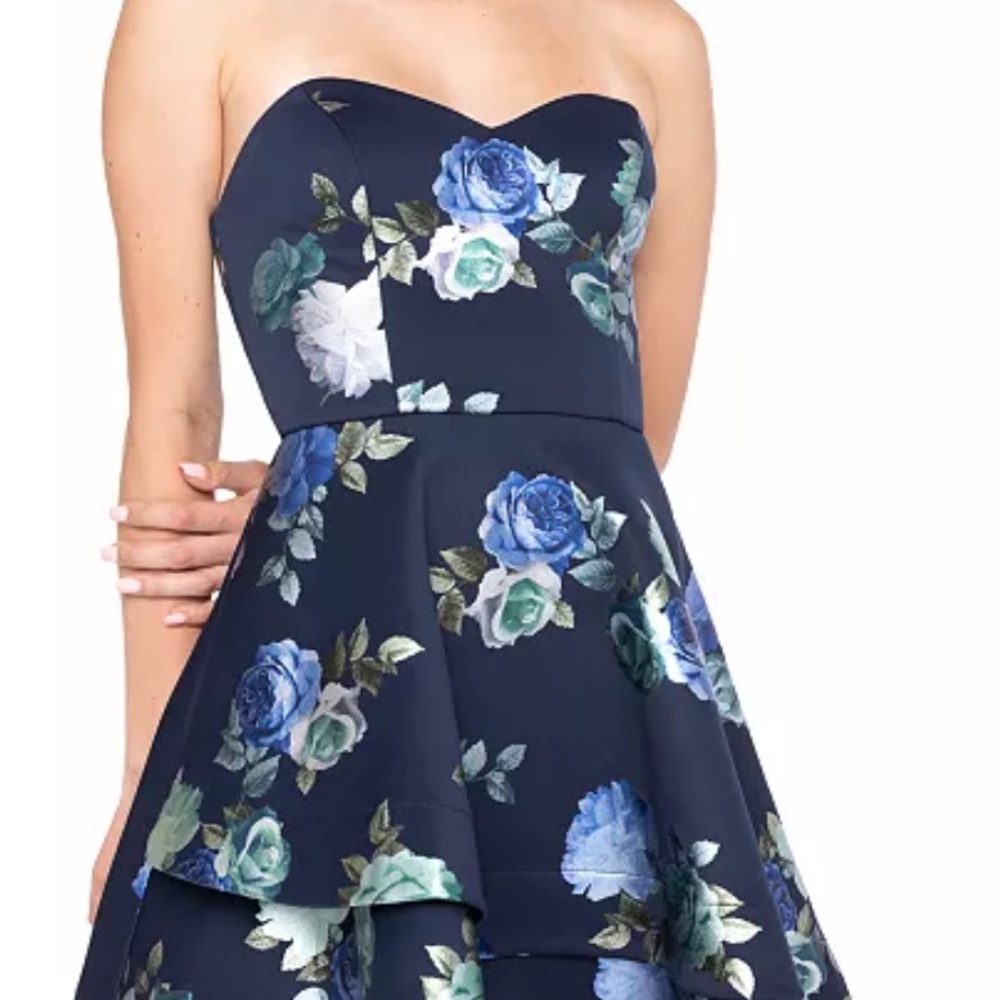 B Darlin Strapless Fit and Flare A line Floral Design Girls Dress 11/12 NWT